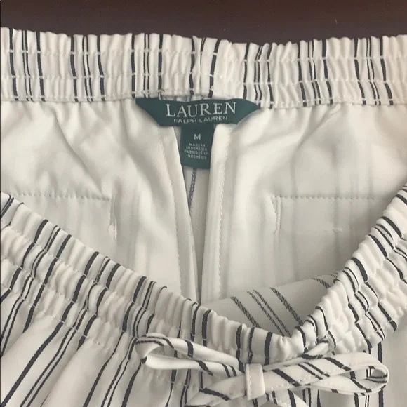 Lauren Ralph Lauren striped Straight leg drawstring straight leg pants size M - Picture 6 of 8
